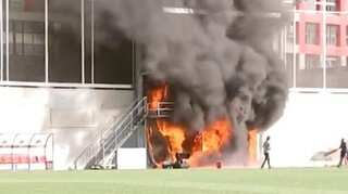 WATCH: Fire breaks out at stadium ahead of England's World Cup qualifier against Andorra
