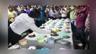Watch: Indian man cuts 550 cakes in Mumbai for his birthday