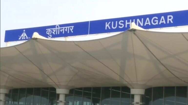 Namal Rajapaksa, 100+ Lankan Buddhist clergy at inauguration of Kushinagar international airport Namal Rajapaksa, 100+ Lankan Buddhist clergy at inauguration of Kushinagar international airport