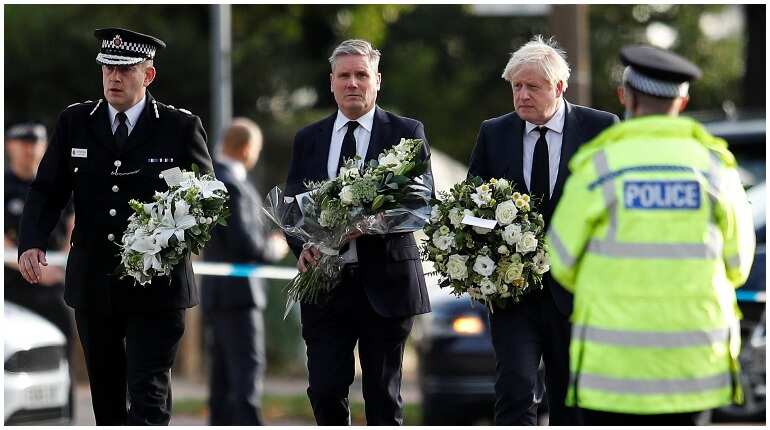 UK PM Boris Johnson visits church where British lawmaker David Amess was stabbed to death UK PM Boris Johnson visits church where British lawmaker David Amess was stabbed to death