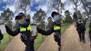 Watch: Australian cops check man’s beverage to verify excuse for not wearing mask, enrage netizens
