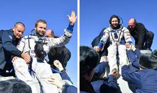 Russians return to Earth after filming first movie in space