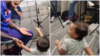 Awwdorable moment| Hardik Pandya gets interrupted by son Agastya during an interview before T20 WC - Watch