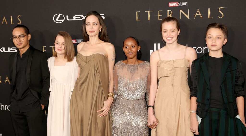 All grown up! Angelina Jolie attends 'Eternals' premiere with her five kids