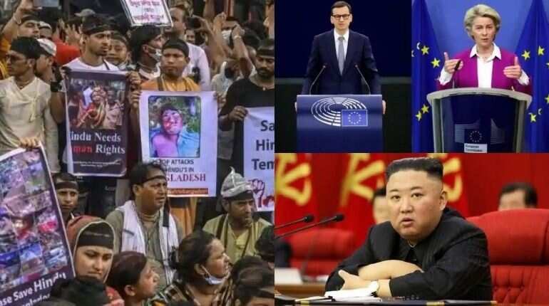 Top 10 world news: Poland accuses EU of blackmail, Bangladesh arrests 450 over Durga puja violence & more