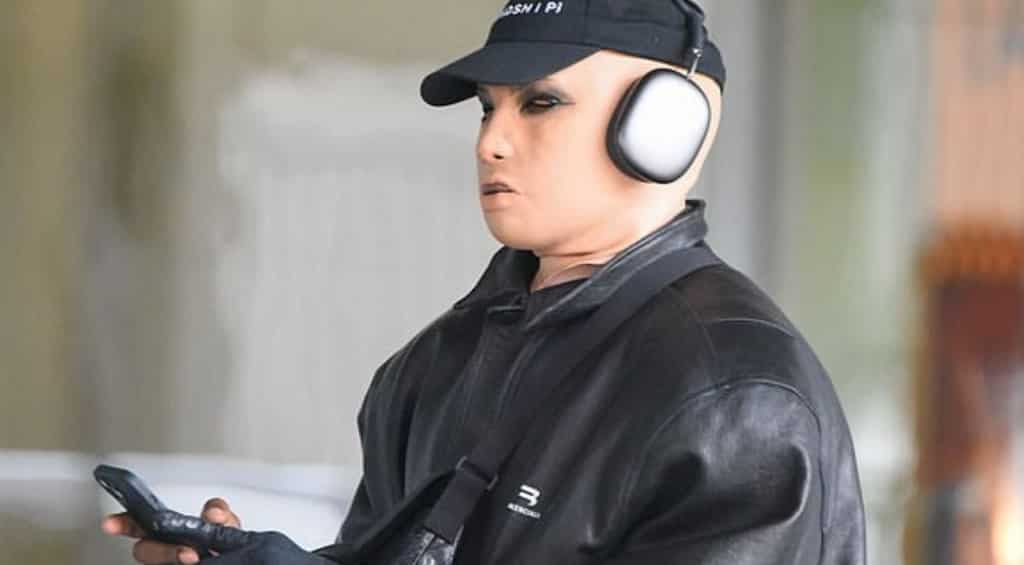 Halloween comes early for Kanye West as he steps out in creepy mask in NYC