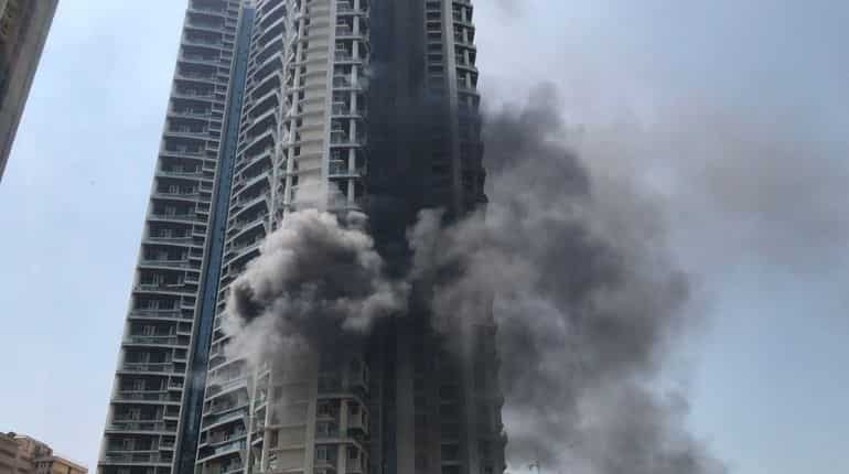 Massive fire at 60-storey residential building in Mumbai, 1 dead Massive fire at 60-storey residential building in Mumbai, 1 dead