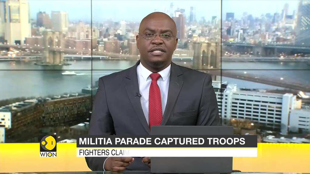 Captured Ethiopian government soldiers roll down the streets in Tigray