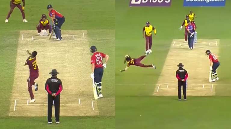 Unreal! Akeal Hosein plucks a stunning diving catch against England in T20 World Cup 2021 - WATCH