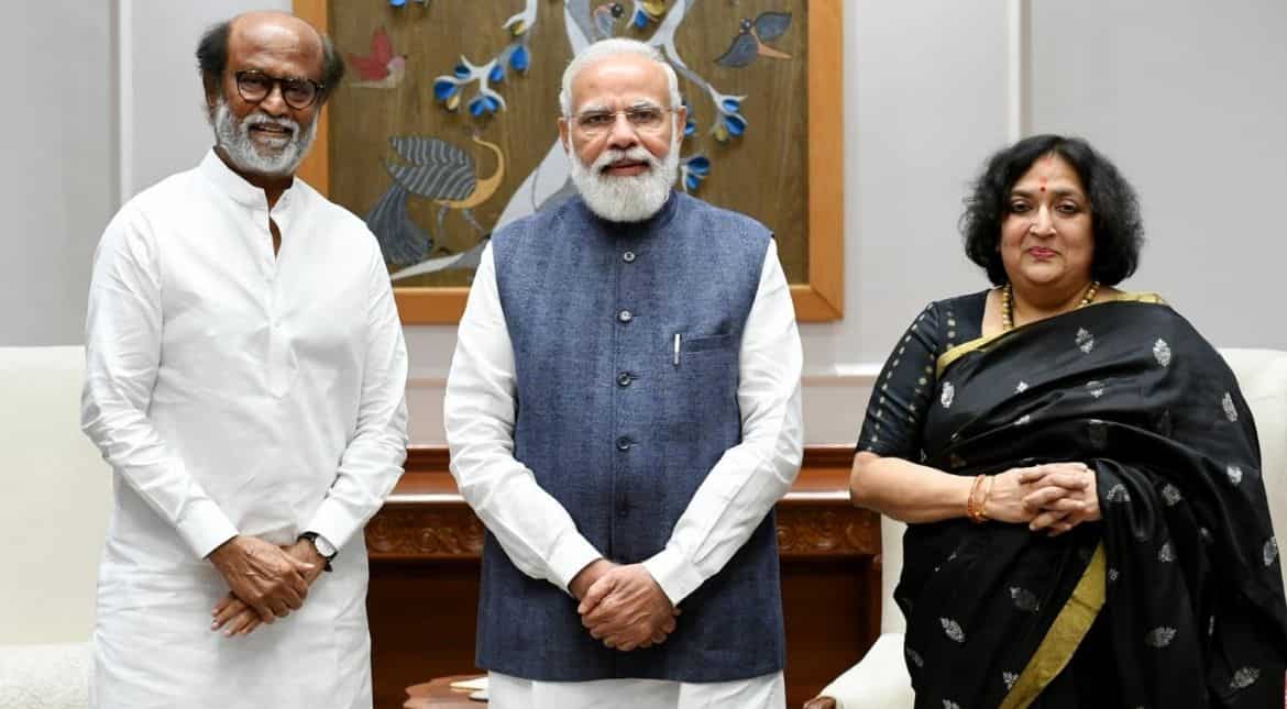 Rajinikanth meets PM Narendra Modi, President Ram Nath Kovind Rajinikanth meets PM Narendra Modi, President Ram Nath Kovind