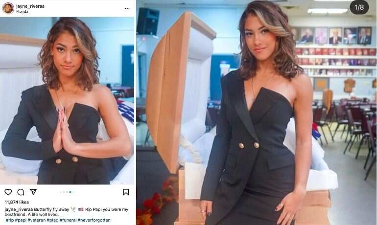 Viral: US model poses in front of father's open casket, gets brutally trolled