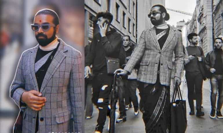 Smashing gender stereotypes! This Indian man is going viral for wearing saree & bindi in Milan Smashing gender stereotypes! This Indian man is going viral for wearing saree & bindi in Milan