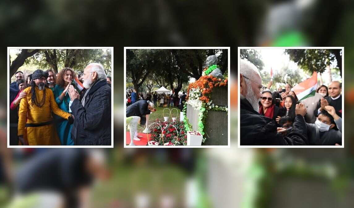 Watch: Sanskrit chants, selfies as PM Modi pays tribute to Mahatma Gandhi, meets Indian diaspora in Rome