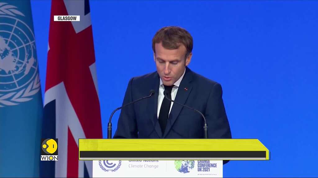 French President Emmanuel Macron lays out France's climate plans and edges | COP26