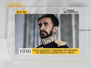 Nov 2 in history: Haile Selassie I becomes the emperor of Ethiopia and more
