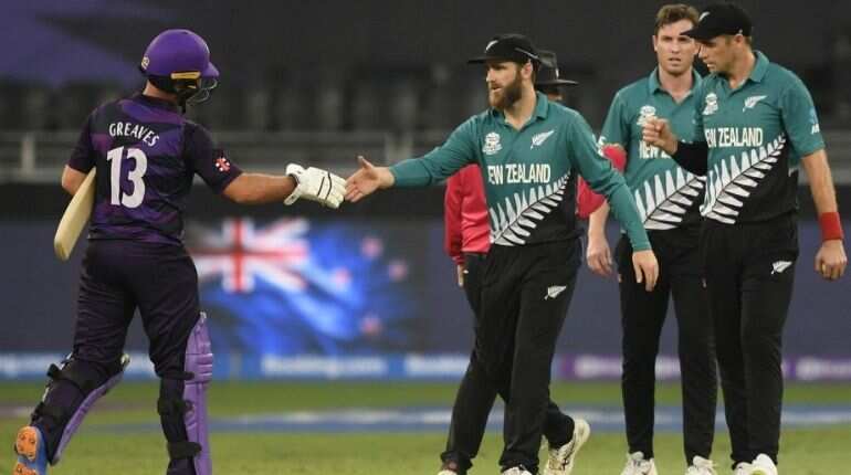 T20 WC: NZ survive scare from Scotland, beat Kyle Coetzer & Co. by 16 runs to add two vital points T20 WC: NZ survive scare from Scotland, beat Kyle Coetzer & Co. by 16 runs to add two vital points