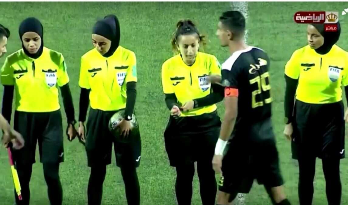 'It's really a very nice feeling': All-female referee team officiates men's football match in Jordan