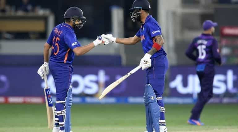 T20 World Cup: Indian openers Rohit Sharma and KL Rahul register fastest team fifty of tournament T20 World Cup: Indian openers Rohit Sharma and KL Rahul register fastest team fifty of tournament