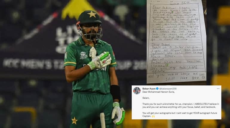 Babar Azam responds to 8-year-old fan's heartfelt letter after Pakistan's exit from T20 World Cup 2021