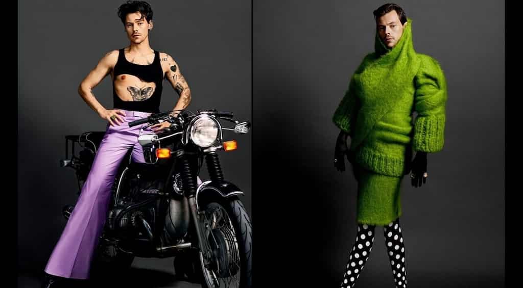 Harry Styles doesn't think he's a style icon but we disagree; check out shoot pics inside
