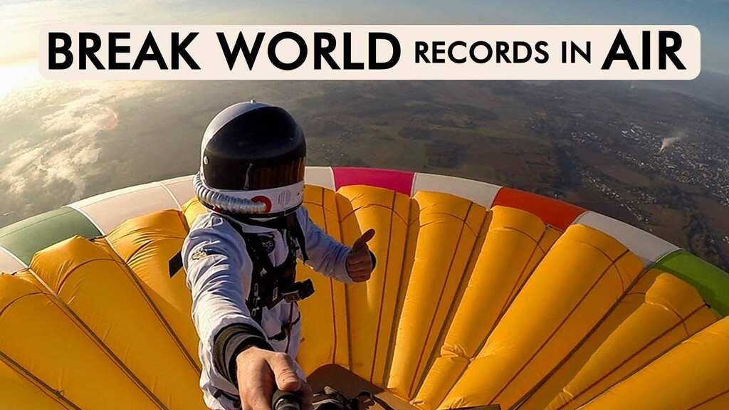 Frenchman breaks world record for standing on hot air balloon
