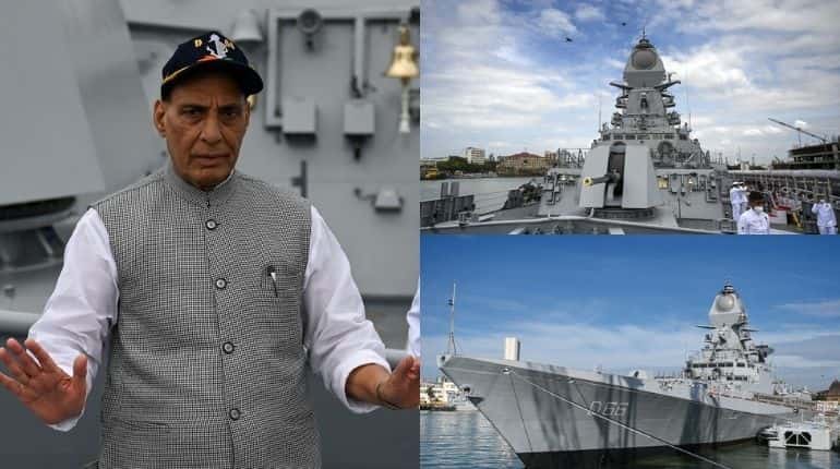 Indian defence minister takes a veiled dig at China as new destroyer gets commissioned