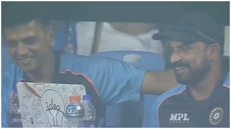 WATCH: Rahul Dravid applauds fielding coach after Ishan Kishan's direct hit dismisses NZ's Mitchell Santner