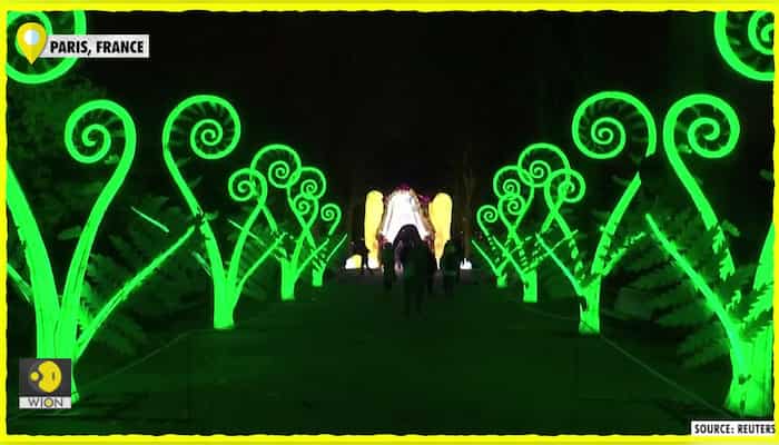 Paris Christmas light displays Prehistoric creatures