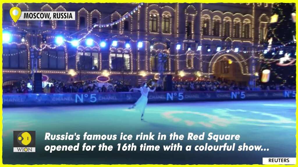 Russia's iconic Red Square ice rink opens with colourful show featuring Olympic dancer