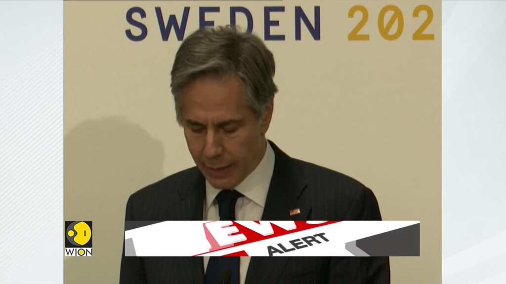 US State Secy Antony Blinken briefs the press after meeting Russian Foreign Minister Sergey Lavrov