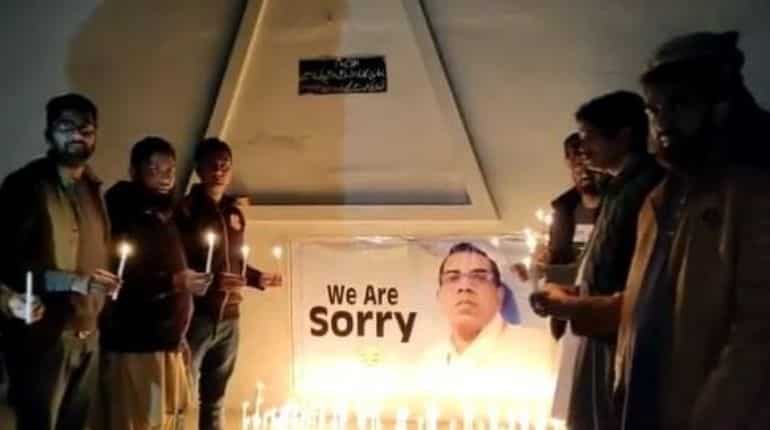 Makeshift memorial honours slain Lankan factory manager in Pakistan
