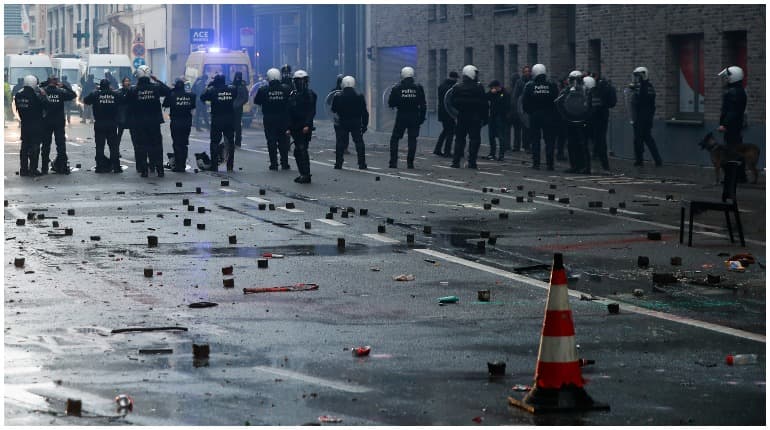 Brussels: Protest march against Covid restrictions turns violent