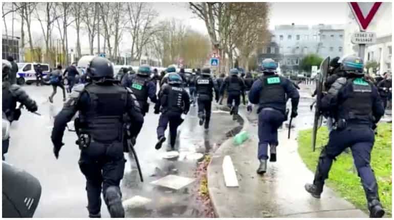 France: Protesters march near far-right leader's rally, arrests made France: Protesters march near far-right leader's rally, arrests made