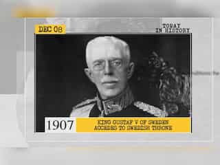 Dec 8 in history: King Gustaf V of Sweden accedes to Swedish throne and more