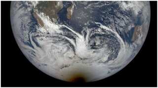 NASA depicts solar eclipse from space in a brilliant photo