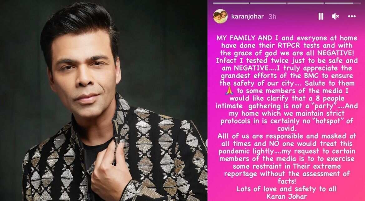 Karan Johar tests negative for coronavirus, says ‘My home is not a hotspot of COVID’ Karan Johar tests negative for coronavirus, says ‘My home is not a hotspot of COVID’