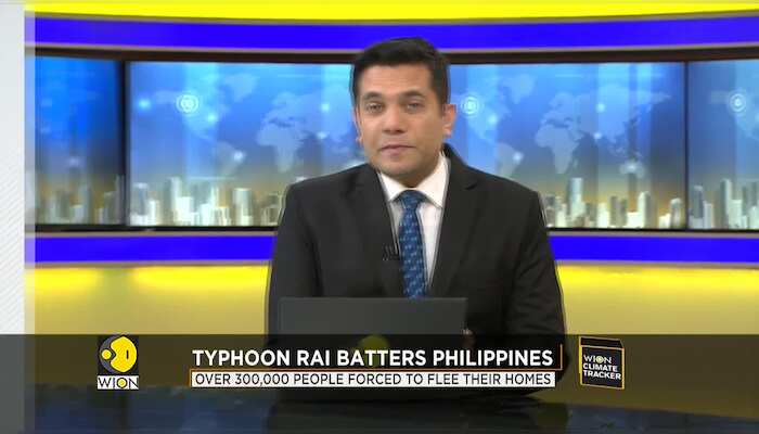 Over 300,000 people forced to flee from their homes as Typhoon Rai batters the Philippines
