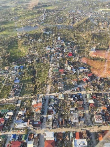 Ariel photo of destruction