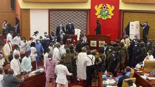 Watch | Social media erupts after punches thrown during brawl in Ghana parliament