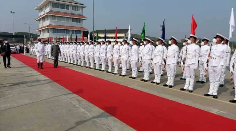Indian President Ram Nath Kovind visits aircraft carrier Vikrant
