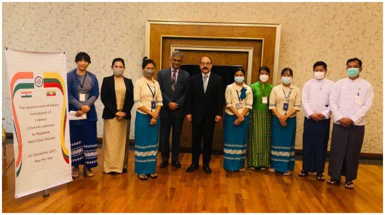 In Myanmar, Indian foreign secretary hands over 1 million India-made Covid vaccines In Myanmar, Indian foreign secretary hands over 1 million India-made Covid vaccines