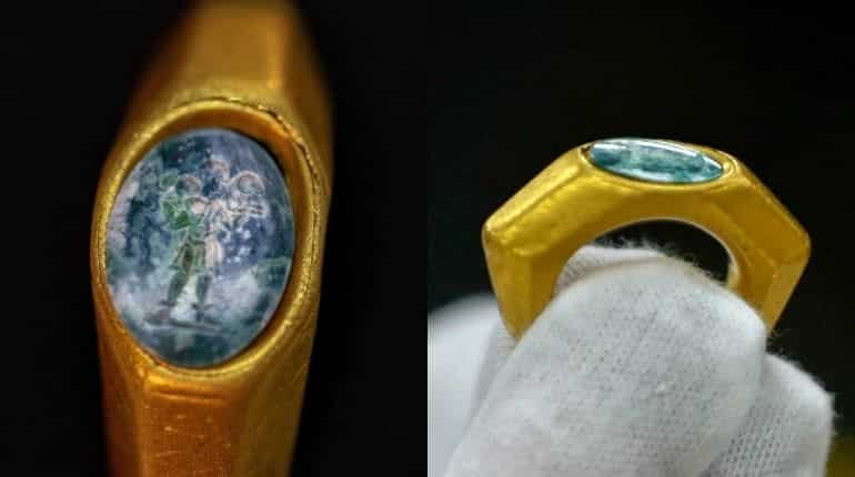 Gold ring bearing 'Good Shepherd' inscription found in Roman-era wreckage off Israel
