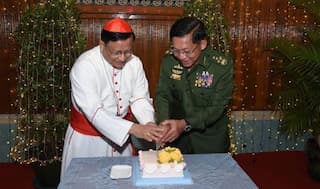 'Cutting cakes with a murderer?': Photos of top Myanmar Catholic with junta chief spark outrage