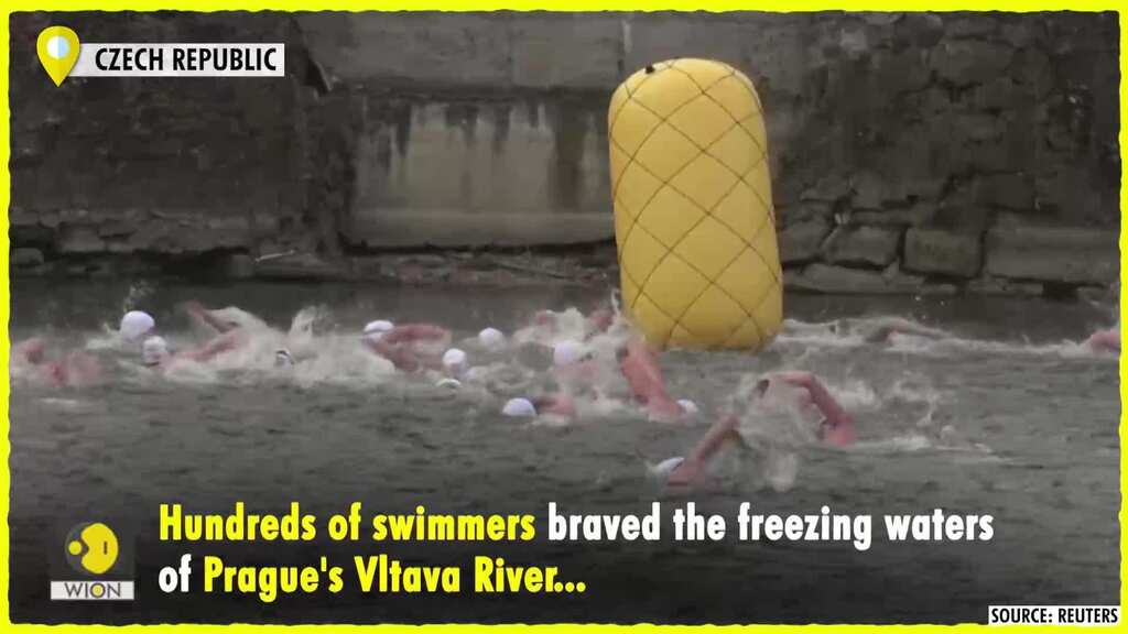 Hundreds of swimmers braved the freezing waters for annual competition