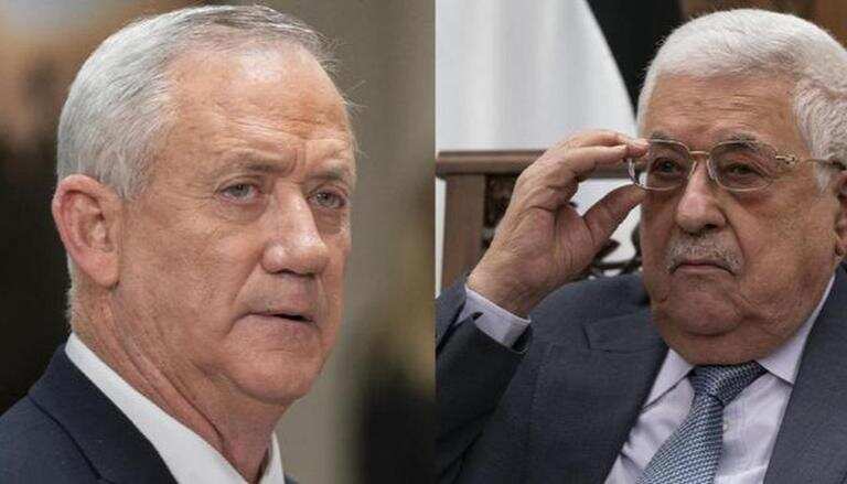 Israel Defence Minister Benny Gantz meets with Palestinian leader Mahmoud Abbas