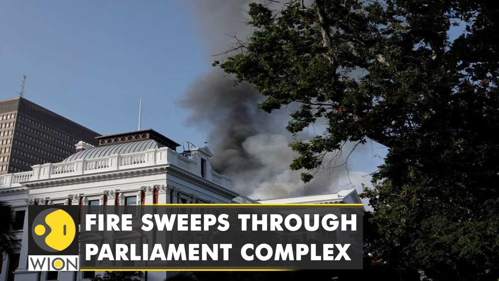 Fire sweeps through Parliament complex in Cape Town, South Africa