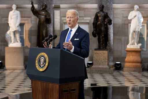 In his speech on the anniversary of Capitol riots, Biden deems Trump as a 'defeated former President'