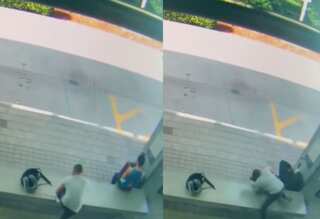 Watch: Man tries to strangle woman using his shoelace at US bus stop