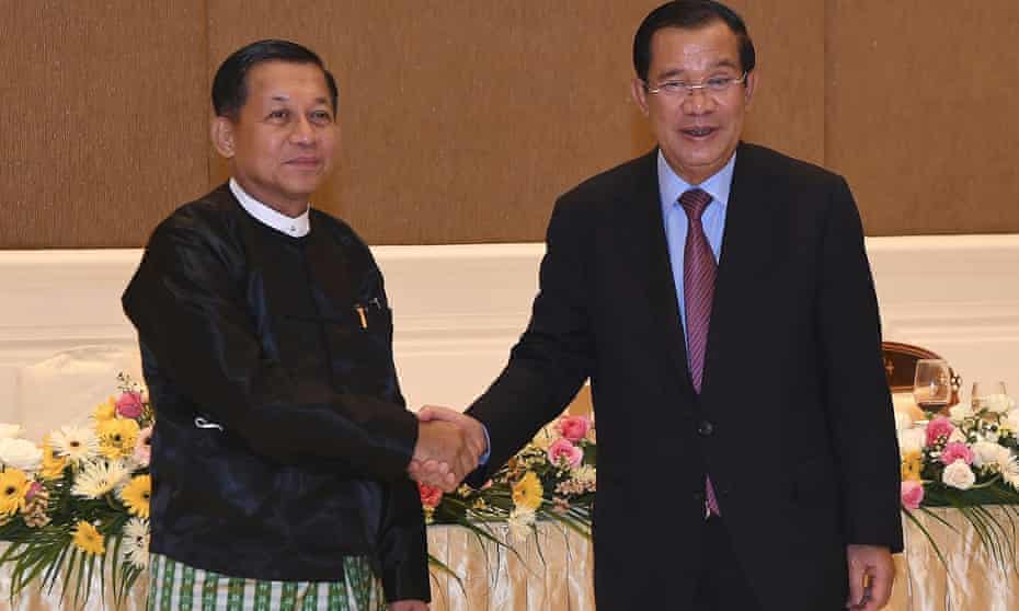 Cambodian Prime Minister Hun Sen meets with Junta Chief amid protests in Myanmar