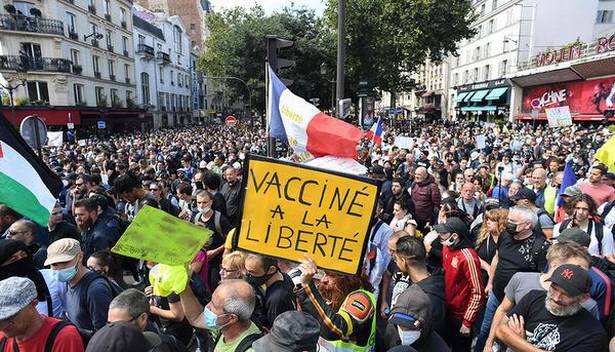 Anti-vaccination protesters rally across France